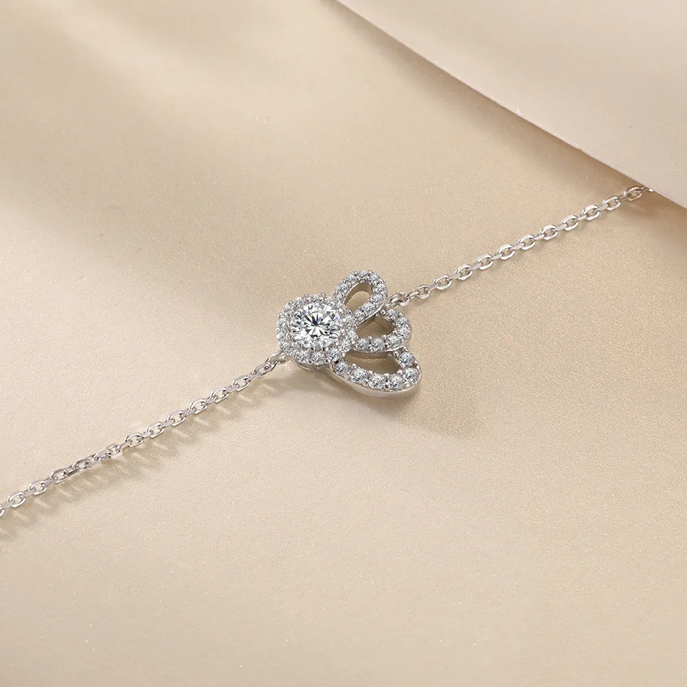 Wholesale Fashion S925 Sterling Silver Zircon Butterfly Bracelet - Image 4
