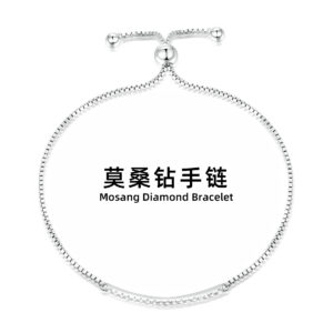 S925 Moissanite Diamond Bracelet Women's Sterling Silver Moissanite Silver Bracelet