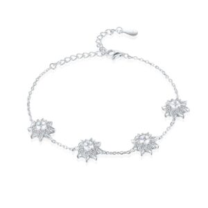 Silver jewelry 925 silver sunflower star bracelet niche hand jewelry