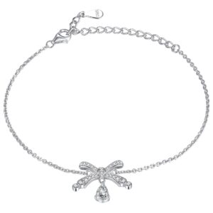 S925 sterling silver bow bracelet personalized silver hand ornament niche bracelet
