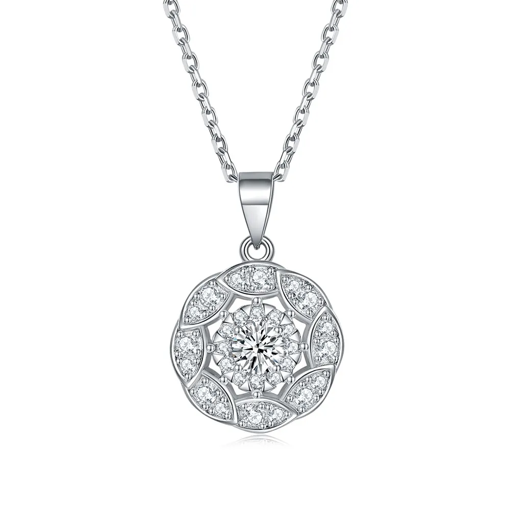 S925 sterling silver zircon row diamond set ring earring necklace three-piece jewelry set - Image 3