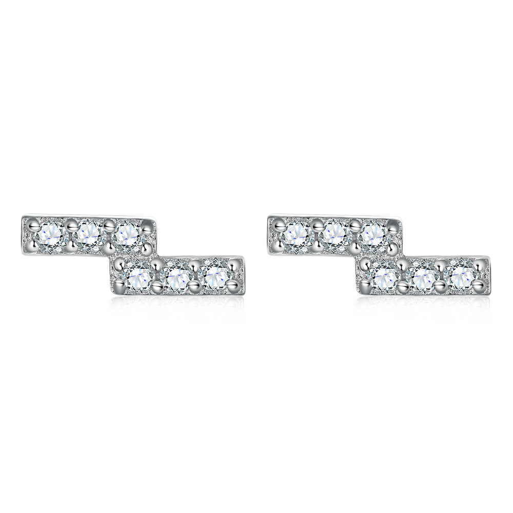 S925 Silver Jewelry Set Full Diamond Row Diamond Wave Rings Z Letter Stud Earrings Sunflower Necklace - Image 4