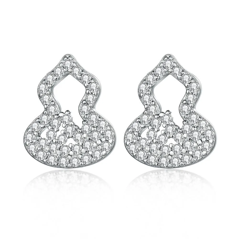 Personality Ring S925 Stud Earrings Gourd Necklace Luxury Lady Sterling Silver Jewelry Set - Image 3
