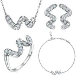 S925 Silver Jewelry Zircon Four-Piece Set