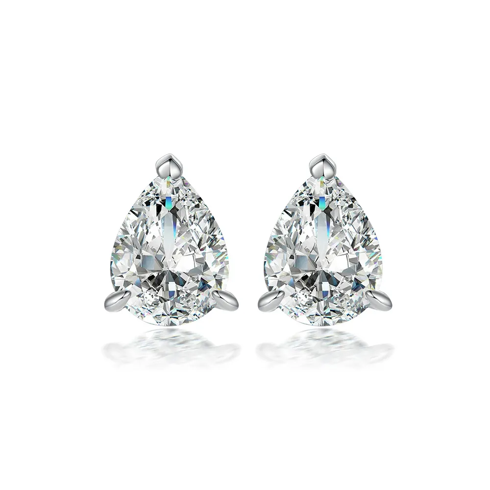 Starry Sky Square Diamond Ring Pear shaped Zircon Earrings Water Drop Necklace S925 Pure Silver Jewelry Set - Image 3