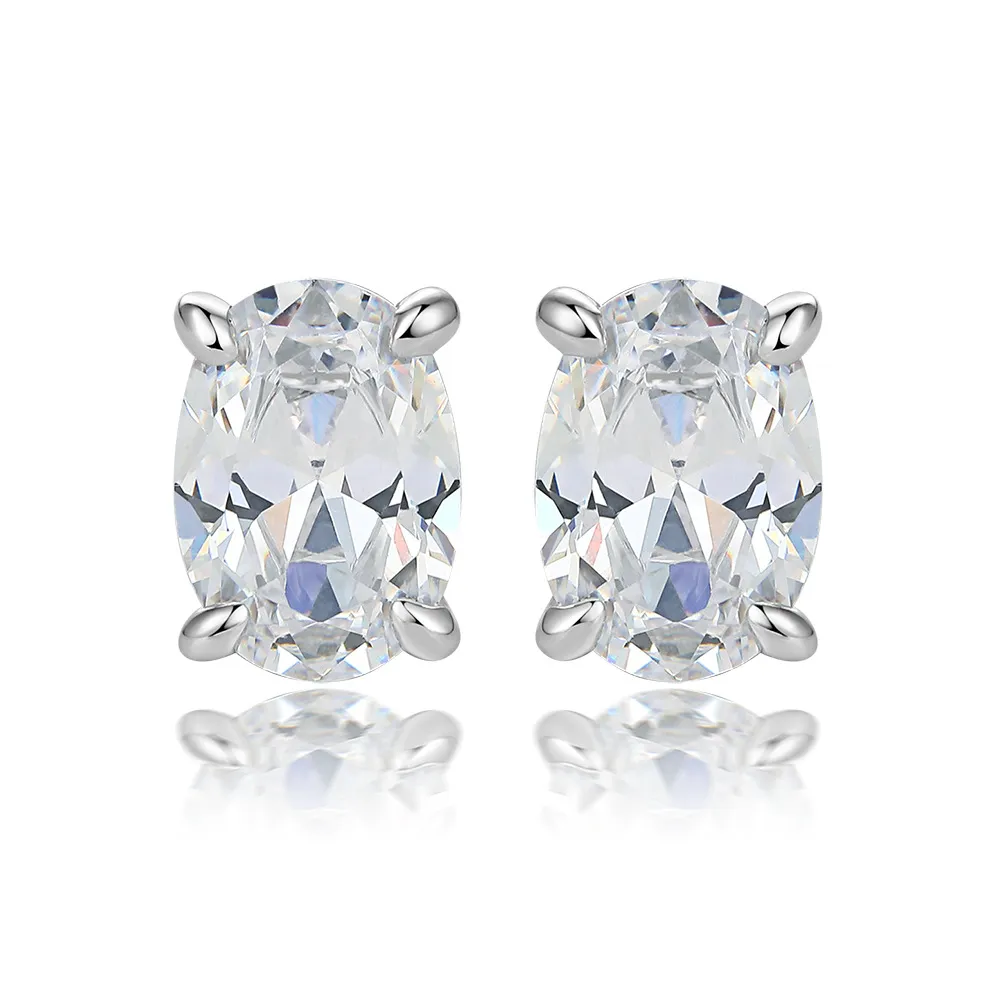 Silver jewelry set Dan shaped zircon pendant necklace women's earrings S925 ring - Image 3