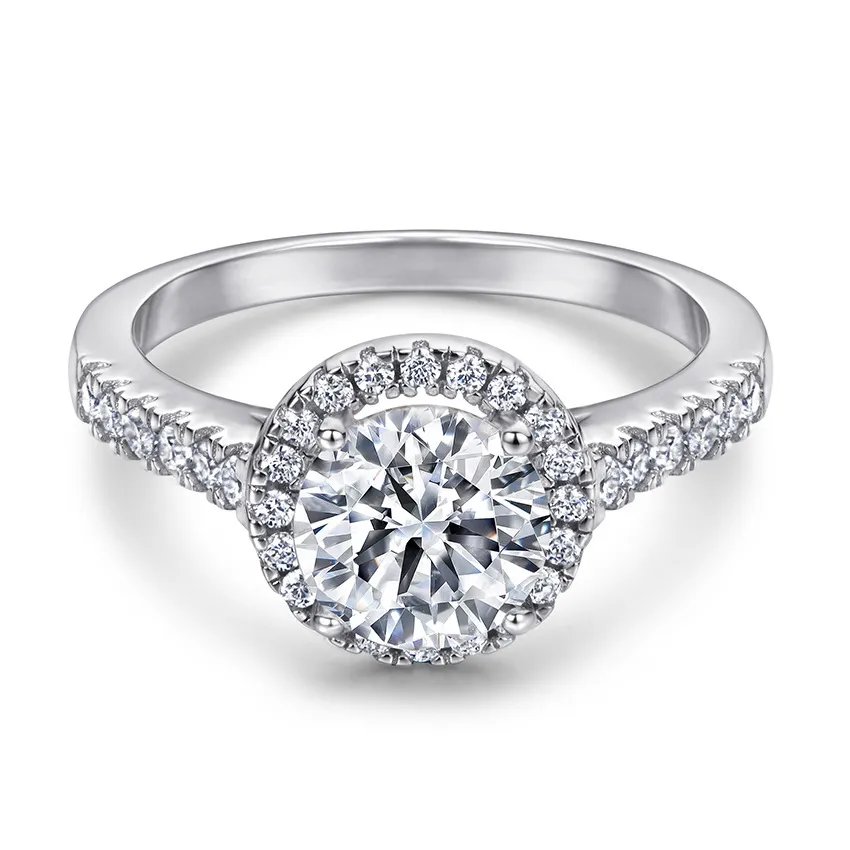 Jewelry set sterling silver zircon ring round 925 necklace earrings - Image 4