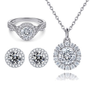 Popular ring 925 sterling silver necklace women's earrings jewelry set