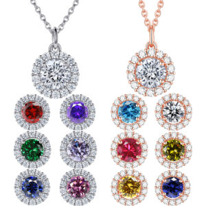 S925 sterling silver European and American emerald zircon necklace women's fashion natural stone pendant hot wholesale