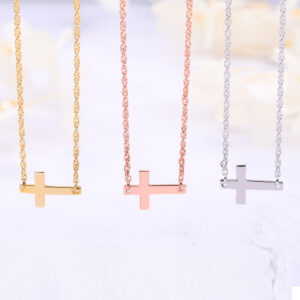 S925 silver cross necklace simple sterling silver pendant women's silver jewelry women's cross-border European and American jewelry wholesale