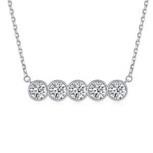 European and American jewelry round zircon pendant silver jewelry necklace s925 sterling silver jewelry necklace wholesale