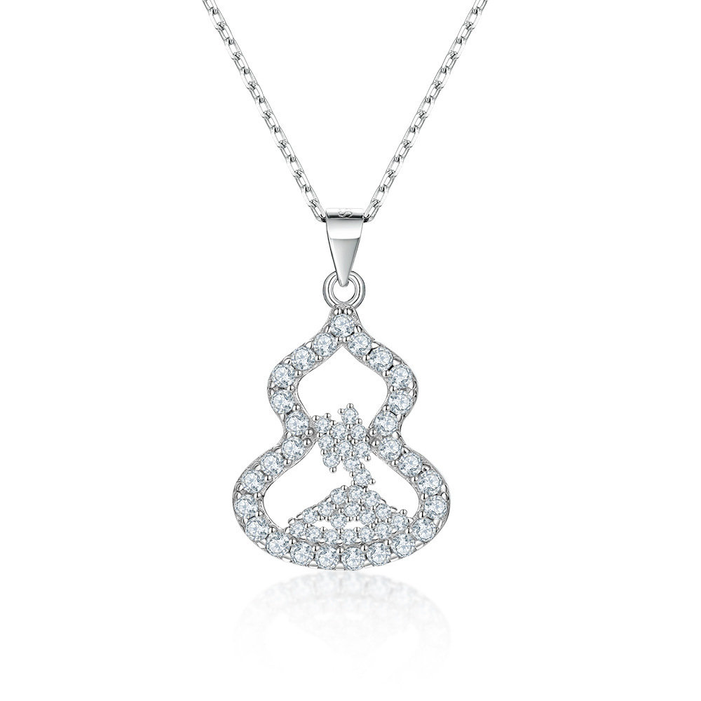 Hot Selling S925 Sterling Silver Personality Pendant Full Diamond Zircon Hoist Necklace New Chinese Wholesale