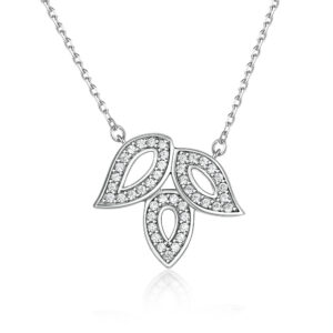 European and American fashion brands 925 silver clover necklace women's forest leaf leaf pendant sterling silver clavicle chain versatile