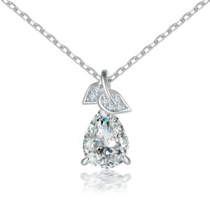 Leaf Leaf Necklace European and American Women's Fashion S925 Sterling Silver Drop Pear Pendant High-end Personality Silver Jewelry