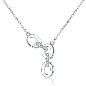 Three-ring ring pendant 925 silver chain necklace women's niche design versatile foreign trade personality sterling silver clavicle chain INS