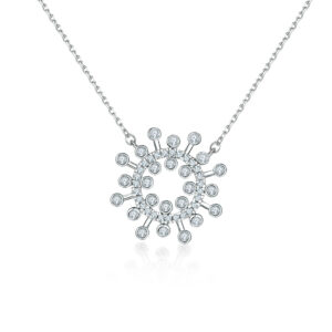 S925 sterling silver sunflower necklace women's niche design European and American fashion pure silver necklace clavicle chain versatile and simple style