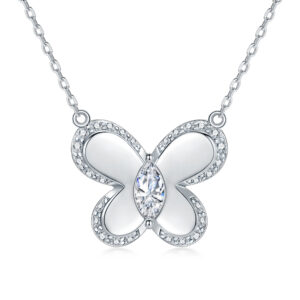 Sterling silver butterfly necklace women's high-end popular S925 Silver necklace