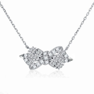 New sterling silver ribbon necklace premium European and American pure silver pendant wholesale S925 Silver necklace