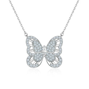 European and American fashion S925 sterling silver butterfly necklace high-quality pure silver ladies versatile clavicle chain wholesale