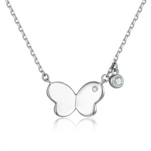 European and American ladies 925 silver butterfly necklace three-dimensional niche design clavicle chain sterling silver butterfly pendant ins wholesale