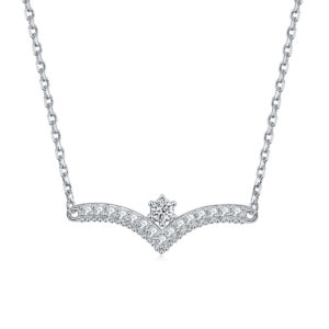V-shaped star s925 sterling silver necklace does not fade women's wild sense of luxury clavicle chain wholesale European and American Necklaces
