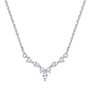 Sterling silver zircon pendant crystal necklace women's niche sense of luxury versatile silver chain ins wind clavicle chain silver 925 wholesale