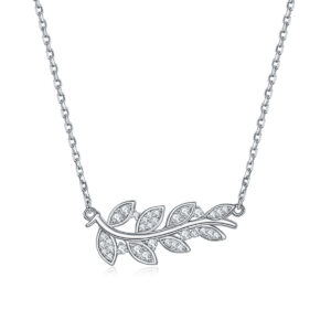 S925 sterling silver wheat spike flower leaf leaf necklace wholesale female niche design sense tulip pendant clavicle chain