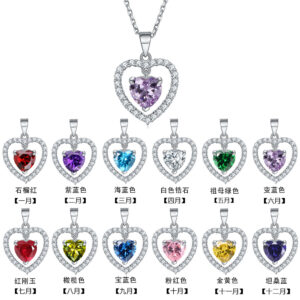 Heart-shaped zircon love necklace women's niche European and American popular s925 sterling silver clavicle chain sense of luxury