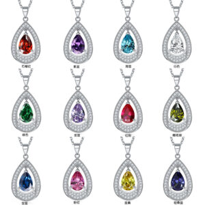 Zodiac Zodiac Natural Stone Pendant Drop Zircon 925 Sterling Silver Love Necklace ins Wind Female Clavicle Chain Wholesale