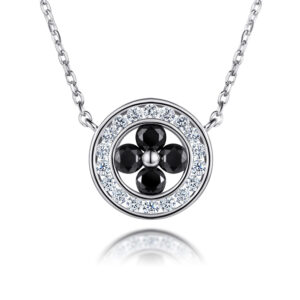 S925 sterling silver women's zircon meets lucky necklaces niche round clover pendant clavicle chain necklaces