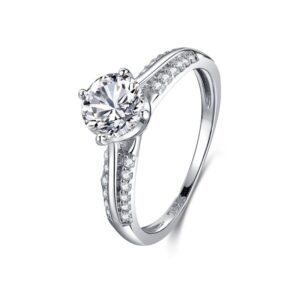 S925 Sterling silver round zircon ring for women