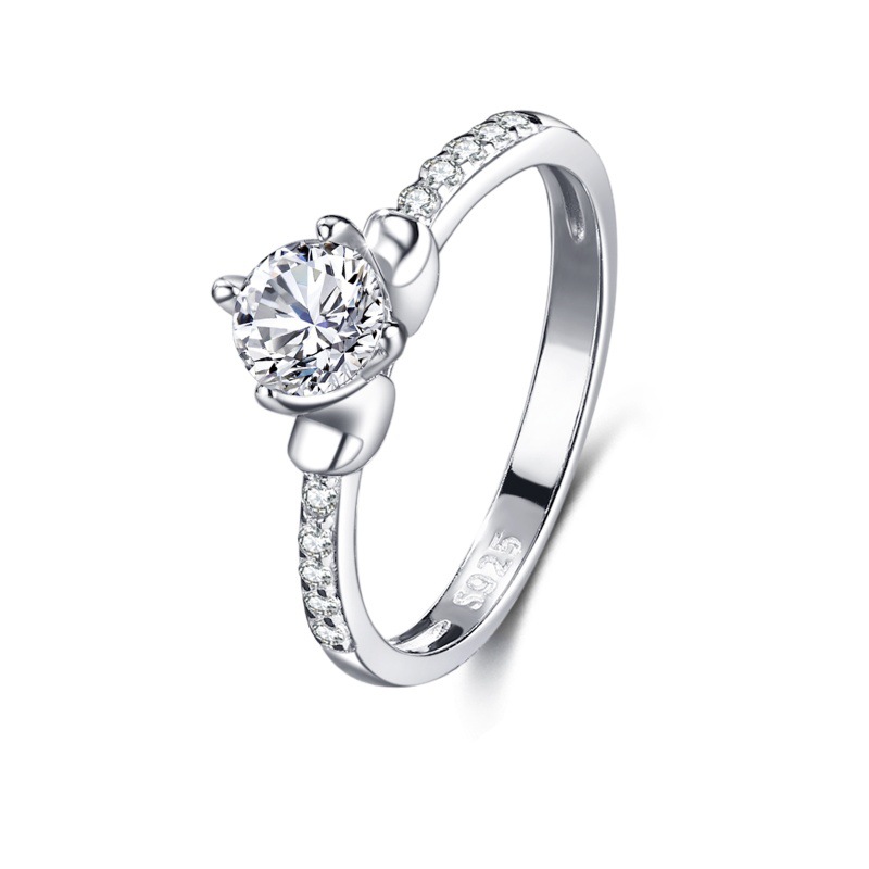 S925 Sterling silver snowflake zircon ring for women