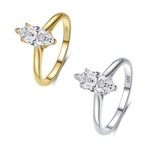 S925 Sterling Silver Women's Pear Shape Zircon Ring