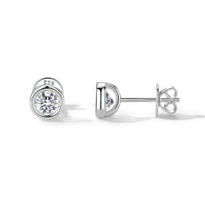 S925 sterling silver round diamond bubble ear bone stud hypoallergenic ear stud temperament is simple and classic free to take off the ear jewelry