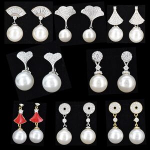 S925 sterling silver simple shell bead earrings women's classic atmosphere luxury earrings