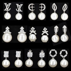 S925 sterling silver pearl stud earrings light luxury earrings niche unique fashion earrings