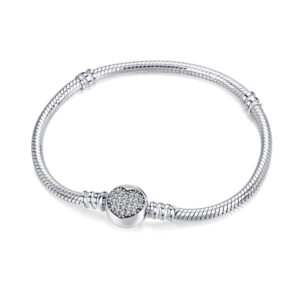 S925 Sterling Silver Love Bracelet DIY Trend Fashion Heart Shaped Snake Bone Bracelet