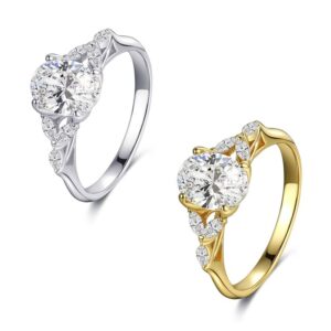 S925 sterling silver ring oval zircon ring