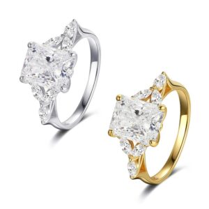 S925 Women's Square Zircon Ring Sterling Silver Ring