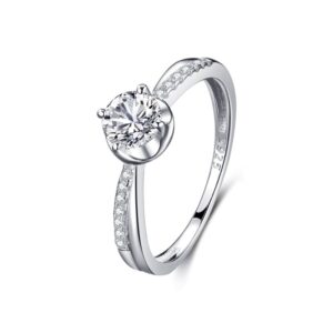 S925 sterling silver ring round zircon ring for women