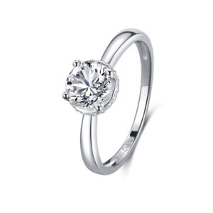S925 Sterling Silver Four-Prong Zircon Ring for Women