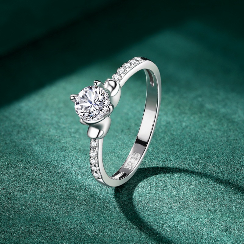 S925 Sterling silver snowflake zircon ring for women - Image 3