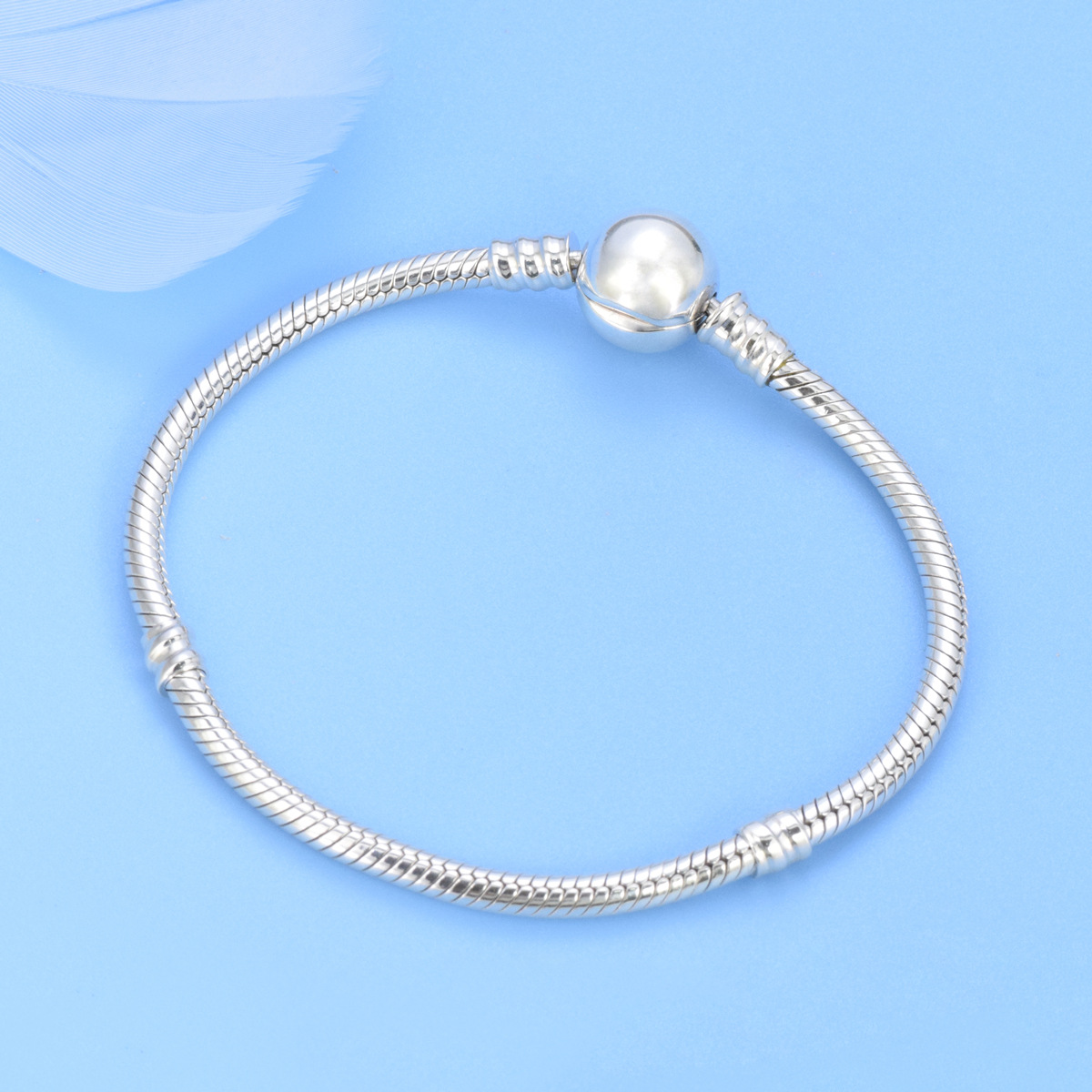 S925 Sterling Silver Basic Bracelet DIY snake bone chain bracelet - Image 2