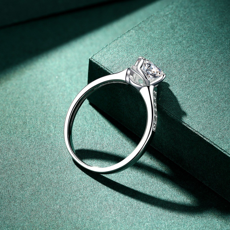 S925 Sterling silver round zircon ring for women - Image 3