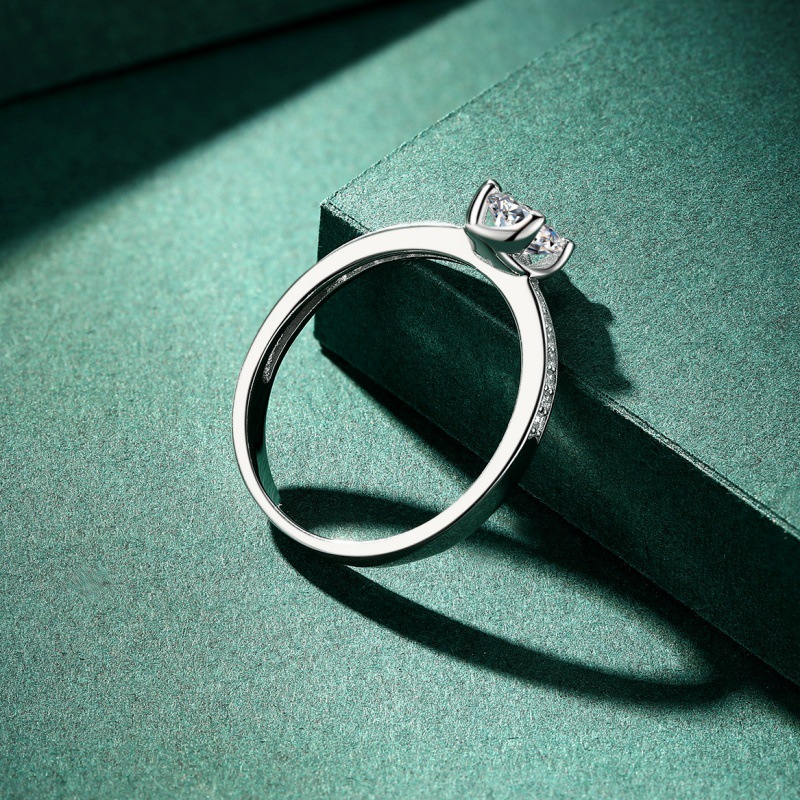 S925 sterling silver round zircon women's ring - Image 3