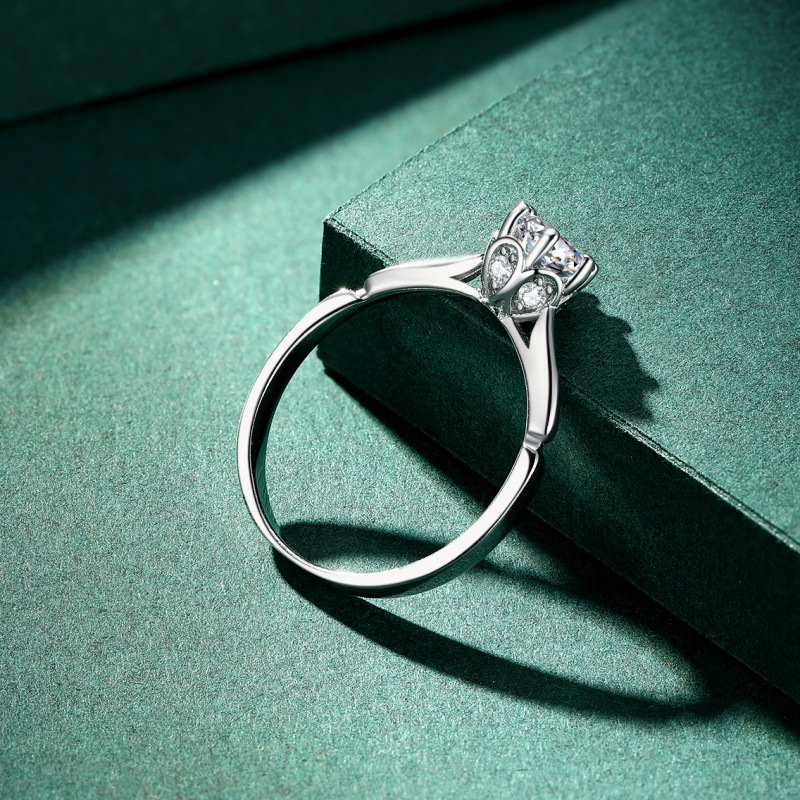 S925 sterling silver ring zircon six-prong ring for women - Image 3