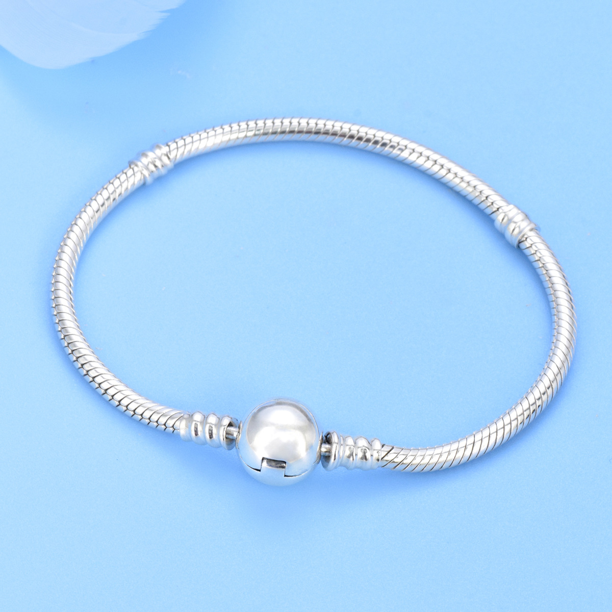 S925 Sterling Silver Basic Bracelet DIY snake bone chain bracelet - Image 3