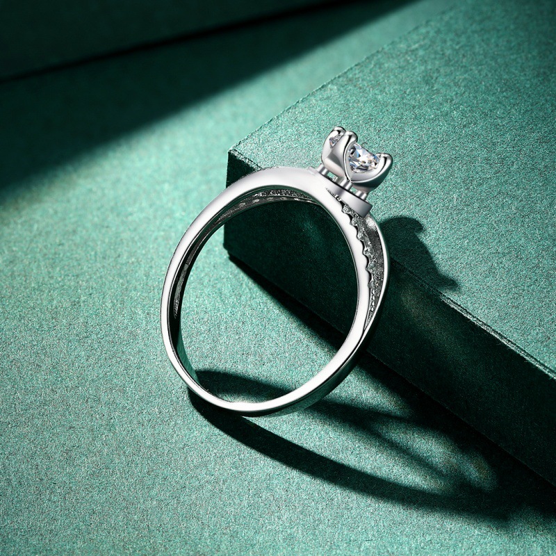 S925 Sterling Silver Ring Round Zircon Ring - Image 3