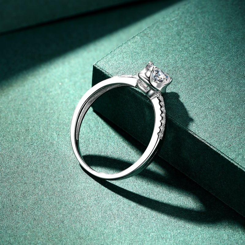 S925 sterling silver ring round zircon ring for women - Image 3