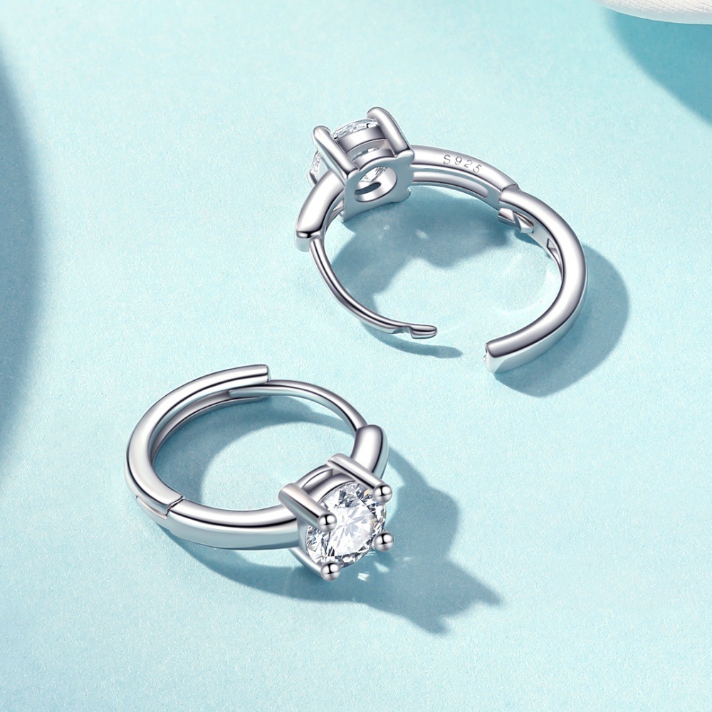 S925 Sterling Silver Earrings Women's Four Paws Shining Zircon Earrings Temperament Earrings Premium Stud Earrings - Image 2